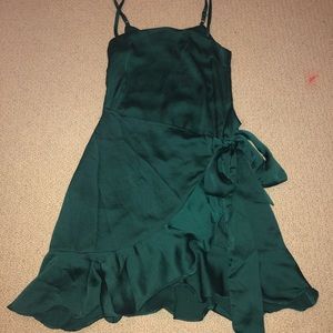 Green wrap dress